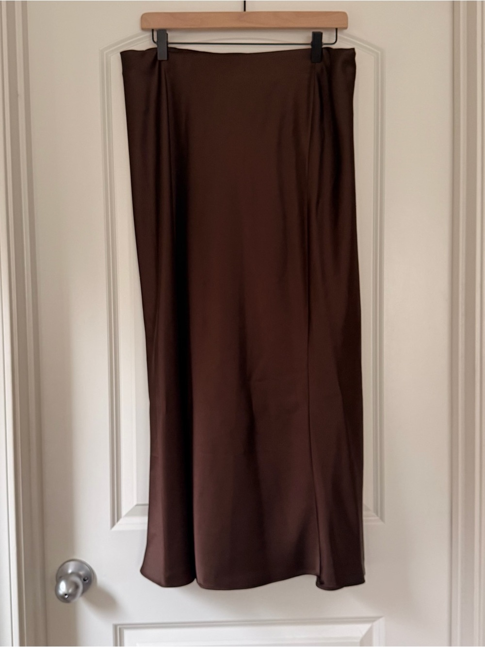 H&M Brown Satin Maxi Skirt